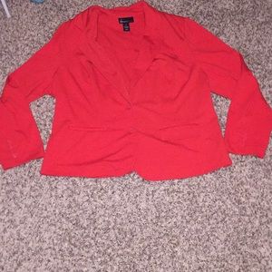 Plus size orange stretch blazer
